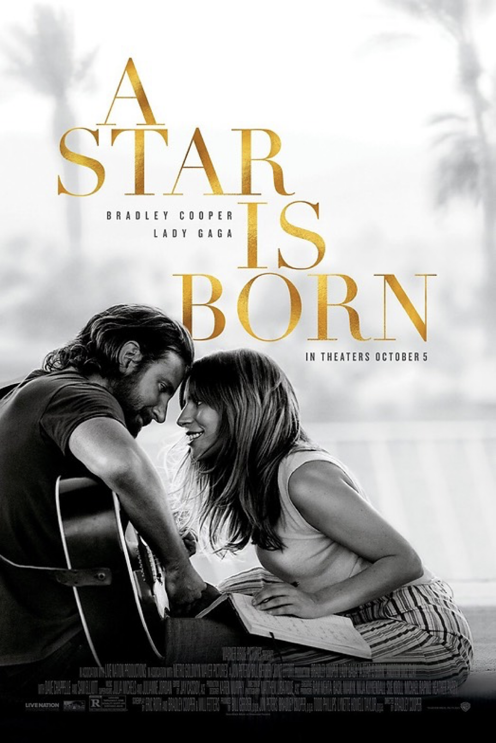 Esta es la portada de la película de Ha nacido una estrella (en inglés "A star is born"). Parece que te venden una comedia romántica, ¿verdad?